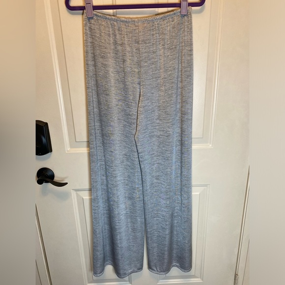Victoria’s Secret S Gray Wide-Leg Sheer Drawstring Lounge Pants with Sparkle EUC - Picture 2 of 11